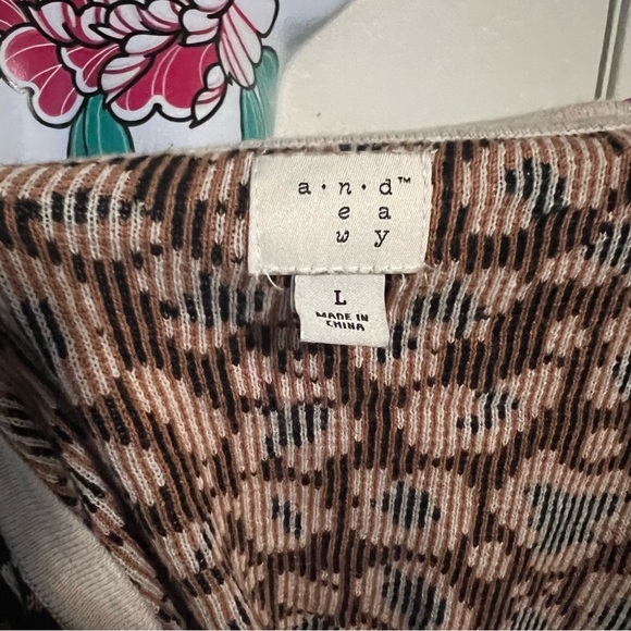 A New Day Beige Black Cheetah Print Button Up Cardigan - Picture 4 of 4